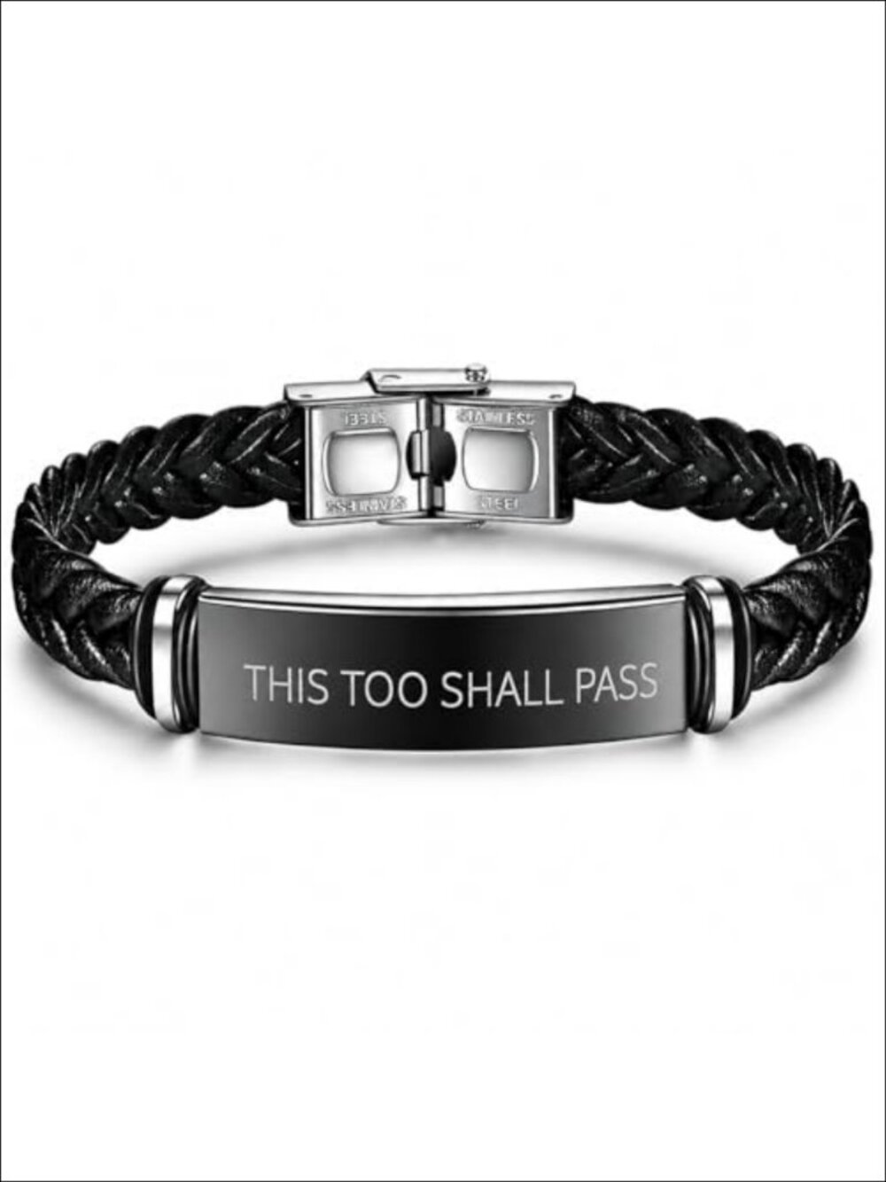 Stainless Steel Inspirational Cuff Bracelet for Men Open Bangle